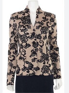 St John Paisley Floral Tailored Jacquard Blazer Jacket Size 6